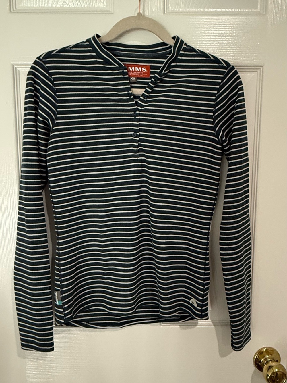 Simms Black & White Striped Long-Sleeve Henley